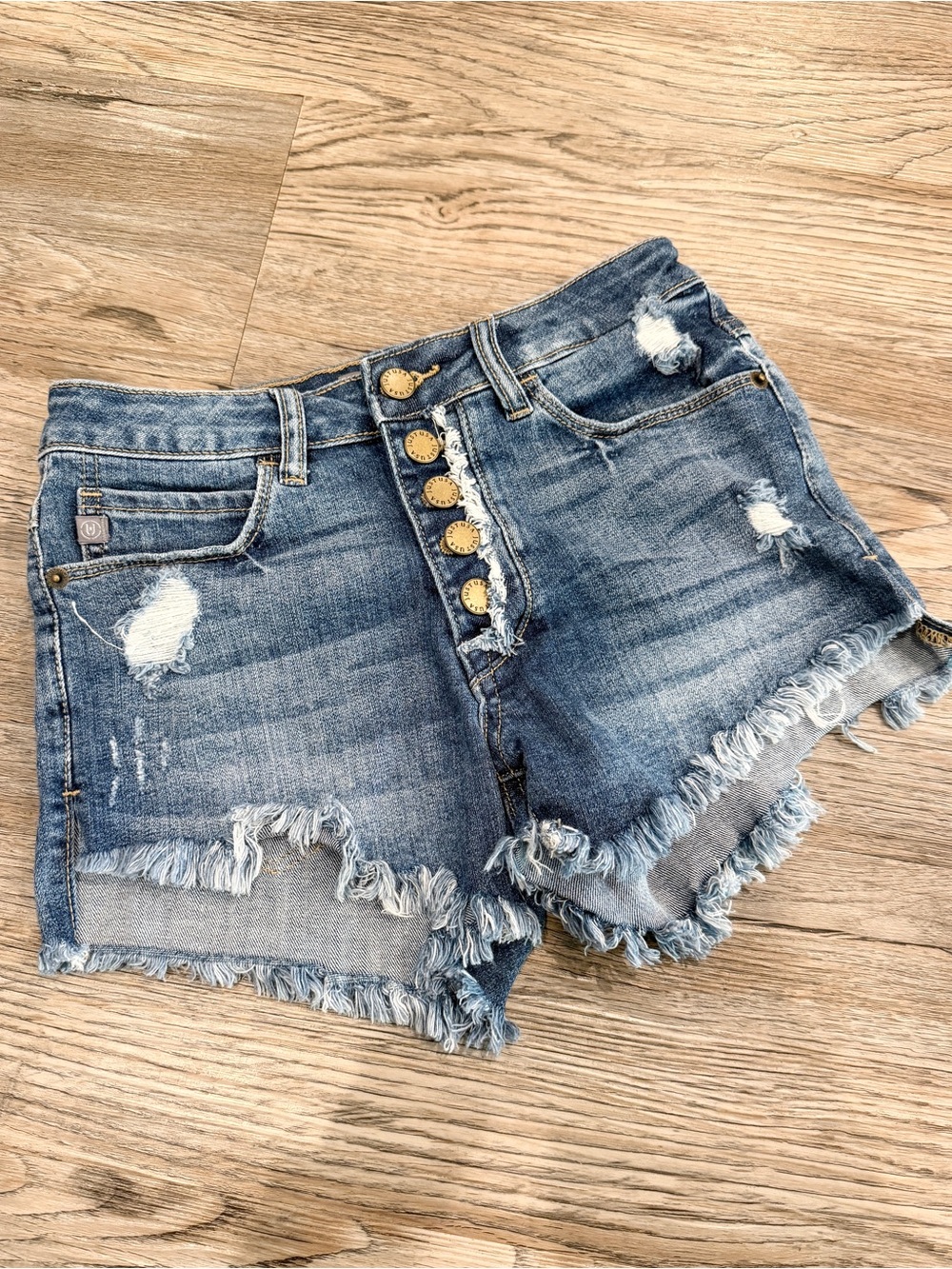 Just USA Distressed Denim Cutoff Shorts XS Frayed Raw Hem Boutique Cowgirl